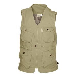 Tag Safari Mens Vent Back Livingstone Vest Size 2XL Khaki Tan Mesh Lined Utility
